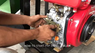 Starting 7hp diesel engine