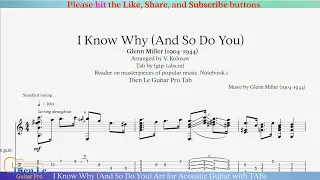 I Know Why (And So Do You) Arr for Acoustic Guitar with TABs