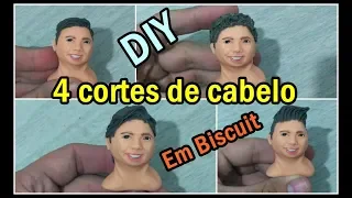 4 Cortes de cabelo realista em biscuit