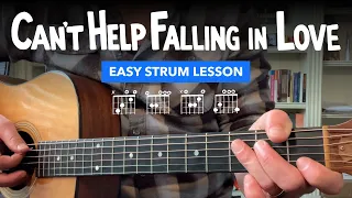 🎸 Can't Help Falling in Love • Easy-strum guitar lesson (no capo, key of C)