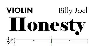 Honesty by Billy Joel Violin Sheet Music Backing Track Partitura