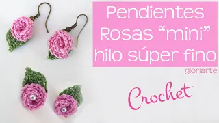 PENDIENTES ROSITAS de GANCHILLO en PERLÉ. SÚPER MINIS, MUY CUQUIS. CROCHET EARRINGS ROSE in PERLÉ.