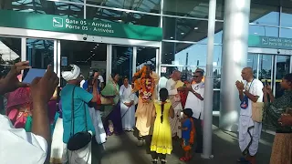 HH Bhakti Dhira Damodara Swami Arrival in Mauritius 27 Dec 2017