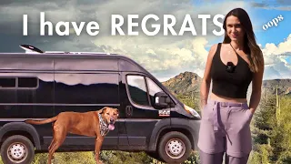 7 things I REGRET about my van conversion | solo female van life