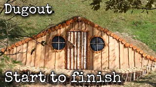 Alone built a dugout with his own hands. Start to finish