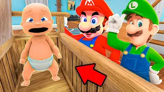 Baby and MARIO BROTHERS Play Hide and Seek!