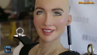 Watch Sophia the robot walk for the first time 2018