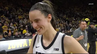 Caitlin Clark Celebration & PostGame Interview after historical NCAA match Michigan vs #4 IOWA