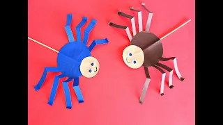 ПАУЧОК из бумаги. Поделка игрушка для детей.ARAÑA de papel que se mueve.Paper Spider