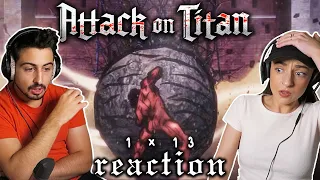 FINALLY! Attack on Titan Episode 13 REACTION! | 1x13 "Primal Desire: The Struggle for Trost, Part 9"