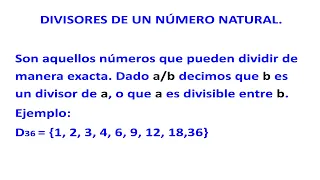 Divisores del 36. Súper fácil y sencillo. Profe William