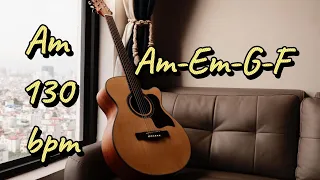 Master the Am Epic Ballad Rock Guitar Backing Track 130 bpm