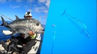 Hawaii Kayak Fishing: Giant Trevallies and Ono (Wahoo) on GoFish Cam!