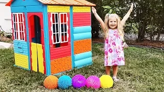 Diana plays with color balls and Finger Family song / Video for children with Kids Diana Show