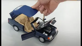 MERCEDES BENZ 300 CE-24 CABRIOLET 1992 METAL SCALE MODEL SCALE 1:18 NOREV unboxing