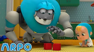 Building a GIANT Block Tower!! | ARPO The Robot | Funny Kids Cartoons | Kids TV Full Episodes