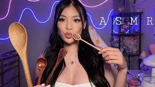ASMR | Scooping + Eating Your Face With A Wooden Spoon 🥄 (mouth sounds & personal attention)
