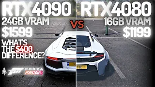 Forza Horizon 5  4090 24GB vs 4080 16GB // 4K Extreme Comparison // What's the $400 Difference?