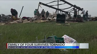 'They were whirled around inside': Hawley family of 4 survives tornado