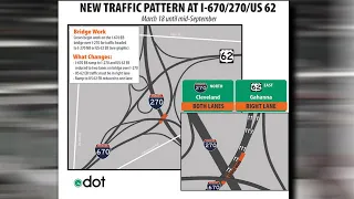 New traffic pattern on I-670 and I-270 at U.S. 62 to last six months