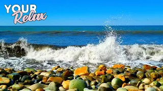 Relaxing sound of the sea. Powerful wave sound for relaxation and sleep. 3 hours of video in 4K.