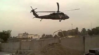 Blackhawk Landing with Debris All Around