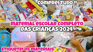 COMPRAMOS O MATERIAL ESCOLAR DAS NOSSAS FILHAS | MATERIAL ESCOLAR 2024 | ETIQUETEI TUDO COM NOME 💕|