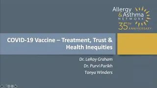 COVID-19 Vaccine – Treatment, Trust & Health Inequities