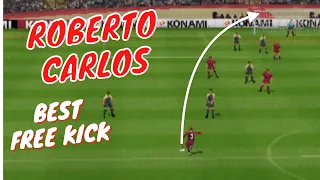 Roberto Carlos free kick | Best Goals | Winning Eleven 2002 | PS1