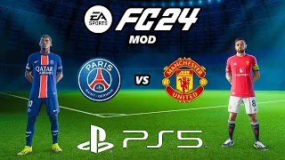 FC 24 PSG - MANCHESTER UNITED | PS5 MOD 24/25 Ultimate Difficulty Career Mode HDR Next Gen