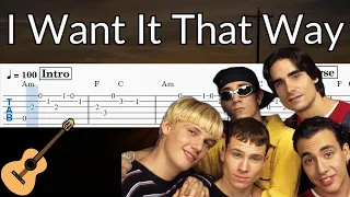 I Want It That Way - Guitar Solo Tab Easy