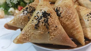 Samsa at home - a recipe for real uzbek samsa from puff pastry with meat in the oven!