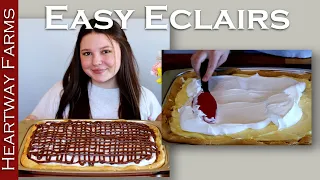 Éclair Squares | Easy Gourmet Sheet Pan Dessert! | Heartway Farms
