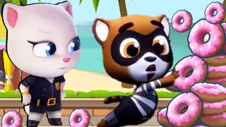 TALKING TOM GOLD RUN COPS AND ROBBERS EVENT AGENT ANGELA UNLOCKED vs RACCOON BOSS FIGHT GAMEPLAY