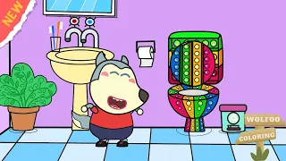 Wolfoo makes a colorful Pop It potty - Wolfoo Fanmade Coloring Story