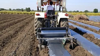 Mulching paper Laying tractor machin, tractor mulching machine, mulching machine 👍👍👍😎😎😎🙏🙏🙏