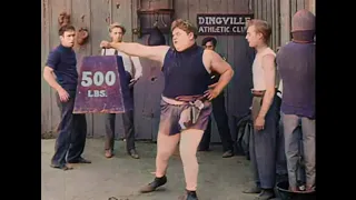 The Knockout 1914   Roscoe 'Fatty' Arbuckle and Charlie Chaplin Colorized