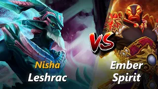 How to Leshrac mid vs Ember Spirit (feat. Nisha) | First 7 minutes