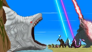 Godzilla & KONG vs EVOLUTION OF SHARK - MEGALODON: Who Will Win | Godzilla & SHARK Cartoon Movies