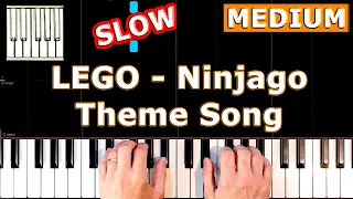 LEGO Ninjago theme song - The Fold - The Weekend Whip - SLOW Piano Tutorial