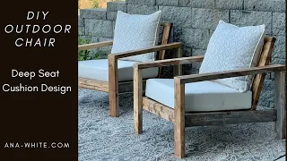 DIY Outdoor Chair with Deep Seat Cushion Design #anawhite #outdoorchair #diyprojects