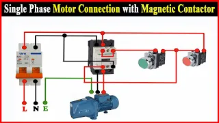 DOL Starter connection |   Single Phase Motor Connection with Magnetic Contactor |