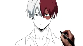 How To Draw Shoto Todoroki (Close up) | Step By Step | My Hero Academia