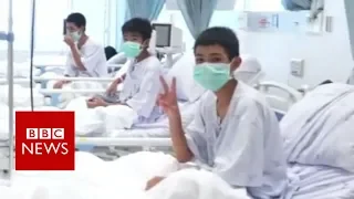 Thailand Cave rescue: First pictures of Thai boys in hospital - BBC News