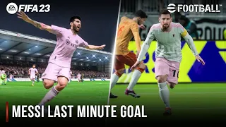 Messi Last Minute Goal Celebration | FIFA 23 vs eFootball 2023 |