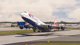 BEST Skill Pilot when Landing!! British Airways Boeing 747 Landing at Atlanta Airport