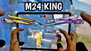 M24 KING VS UPGRADABLE PLAYERS | 1 VS 3 CHALLENGE | IPAD PRO 90 FPS PUBG 4-FINGERS CLAW HANDCAM