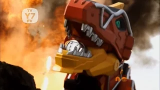 Dino Charge - Power Rangers meet T-Rex Zord | Past, Present, and Fusion | Power Rangers Official