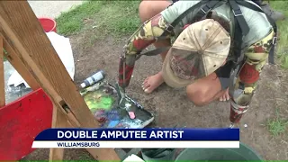 Double amputee artist