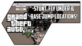 Stunt Jumps, Base Jumps & Fly Under Locations In-Game Map - GTA V